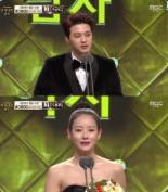 [MBC 연기대상]‘왔다! 장보리’ 김지훈-오연서, 연속극 부문 최우수연기상 수상