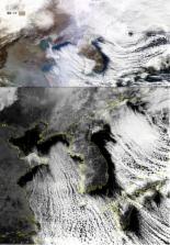 한파 위성사진 눈길…한반도 전체가 설원으로 ‘꽁꽁’ 무슨 일?