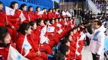 [포토뉴스] 양기대 광명시장 평창올림픽 북한응원단-선수 격려