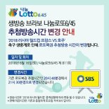 6월16일 로또복권 추첨 생방송,  월드컵 중계로 방송시간 변경