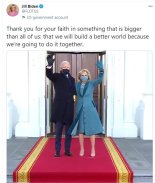 美최초 '투잡' 영부인 질 바이든, "더 나은 세상 약속" 첫 트윗