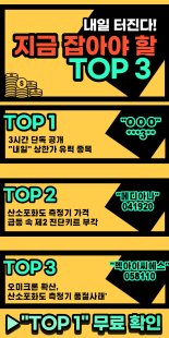 내일의 급등 유망주 TOP3 공개