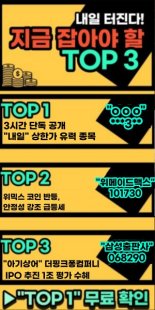 내일의 급등 유망주 TOP3 