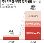 외국인 마약범죄 10년새 6.5배 늘었다