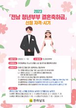 전남도, 청년부부 결혼축하금 지원 확대