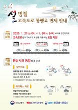 설 명절 4일간 고속도로 통행료 무료