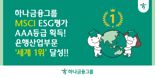 하나금융 "MSCI ESG 평가에서 은행산업부문 세계 1위 달성"