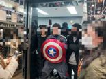 "이재명 개XX 해봐"..인권위에 방패들고 등장한 ‘캡틴 아메리카'
