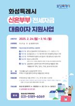 화성시, 신혼부부 전세자금 대출이자 지원 '대상자 모집'