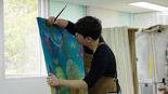 "사인펜으로 그리던 이상향, 아크릴로 캔버스에 담았죠"