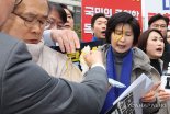 '헌재 앞 백혜련 의원에 달걀 투척' 피의자 2명 검찰송치