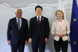 李대통령, EU 지도부와 정상회담…"경제·안보 협력 심화해 가자"
