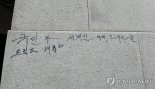 광화문 외벽에 '트럼프 대통령' 낙서한 70대 응급입원