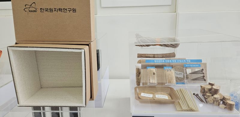 케나프를 활용해 개발한 다양한 친환경 산업소재. 한국원자력연구원 제공