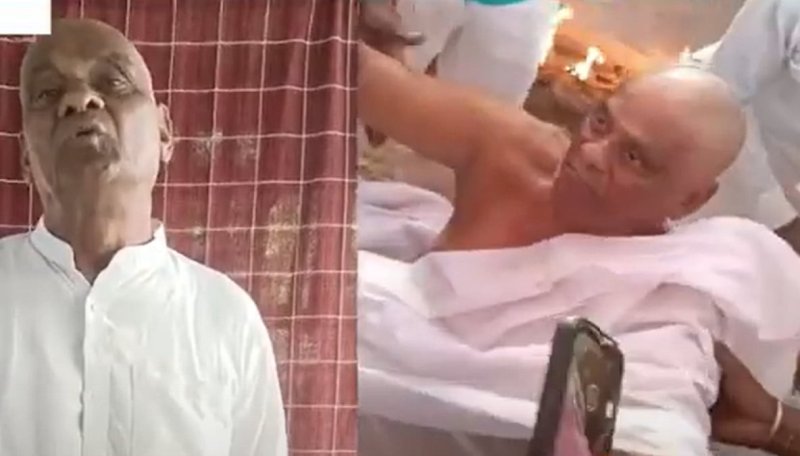 &#39;가짜 장례식&#39;을 마친 인도 남성이 화장 직전 일어나는 모습. &#x2F;사진&#x3D;프리프레스저널, 뉴시스