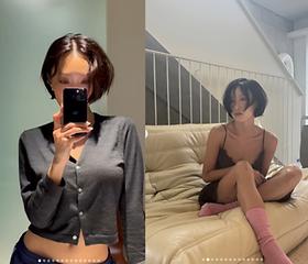 화사, 단발머리 변신…란제리로 뽐낸 볼륨감