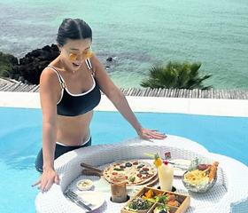 45세 황보, 섹시 비키니 자태…운동으로 만든 탄탄 라인