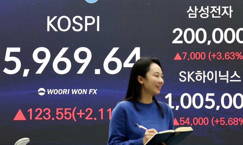 신고가 갈아치운 반도체 투톱…‘육천피’ 단 31p 남았다