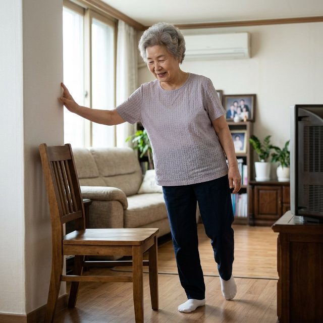80대 낙상 예방 운동, 의자와 벽만 있으면 충분하다