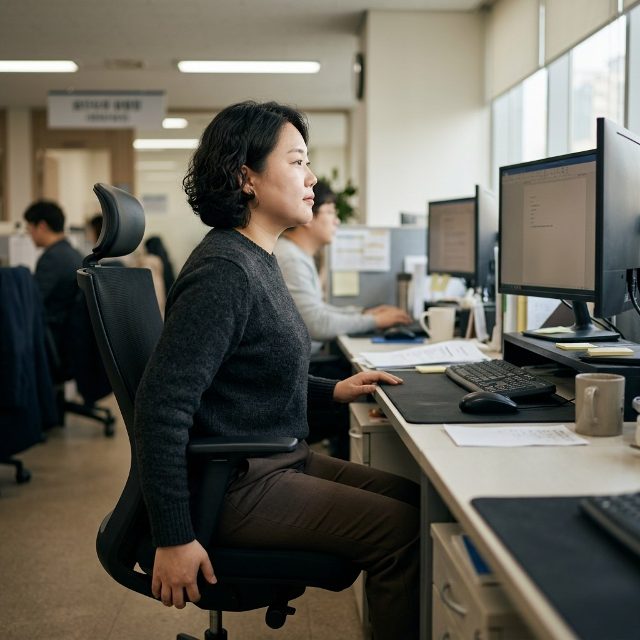 하루 종일 앉아 있는데 목이 아프다면…답은 의자 세팅에 있다