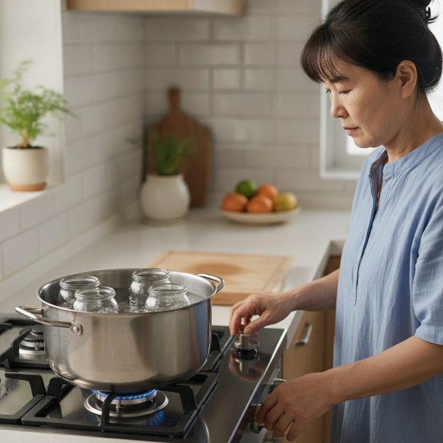 뜨거운 물에 바로 넣으면 위험하다…유리병 열탕소독 순서