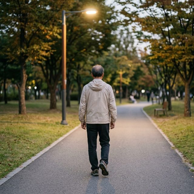 혈압약 복용 시니어의 여름밤 산책, 약효 시간·복장·코스 먼저 확인해야