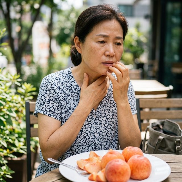 복숭아 먹고 입이 붓는다면, 아나필락시스 전조 신호일 수 있다