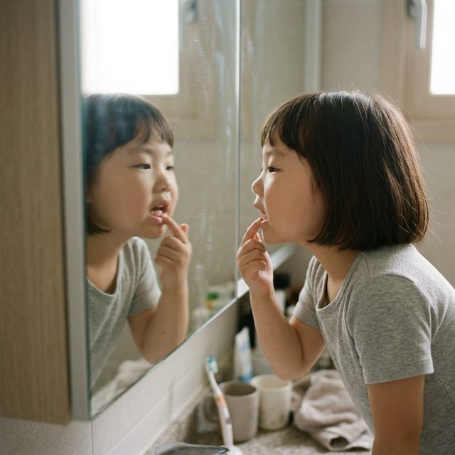 만 6세 아래 앞니가 흔들린다면, 유치 뒤에서 영구치가 올라오는 신호