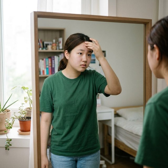 "이마에만 난다"는 10대 여드름, T존 피지선 발달과 헤어 제품 접촉이 핵심