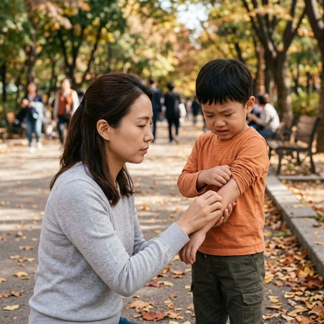 때밀이로 아이 피부 문지르지 마세요…가을철 가려움 키우는 습관