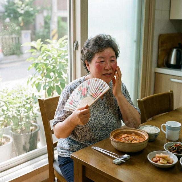 사우나 후 얼굴 붉어짐 기록했더니, 매운 음식과 홍조 유발 상관 관계는?