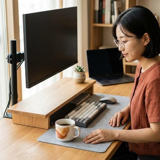 목·어깨 뻐근한데 모니터가 낮다면…모니터 암으로 눈높이부터 맞춰보세요