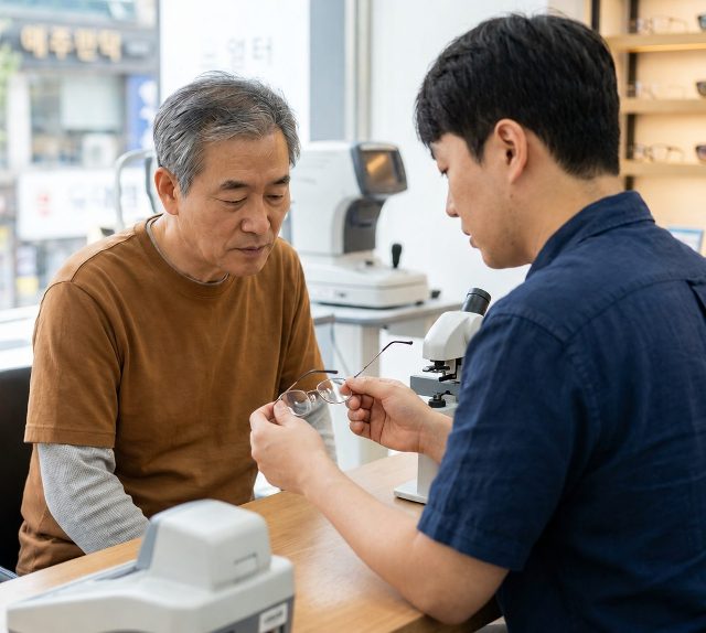햇빛에 눈부신 60대, 안경 도수보다 먼저 확인할 것