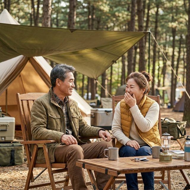 부모님과 떠나는 캠핑, 침구와 의자가 텐트보다 먼저다