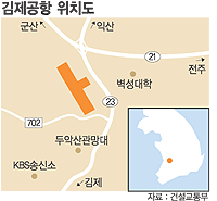 전북 김제공항 부지 위치도.