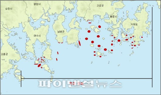 남해동부해역 적조경보 발령