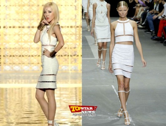 투애니원(2NE1) 산다라 박, 화이트 컬러의 ‘크롭톱’과 ‘스커트’로 ‘매혹적인 패션’ 선보여