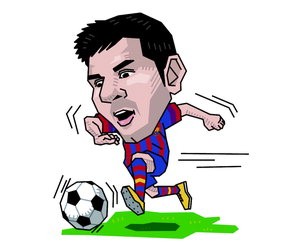 FC바르셀로나의 스타 선수 메시의 캐릭터 스티커.