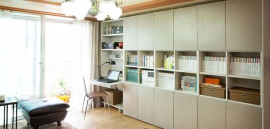 거실-서재-공부방을 하나로, 서재형 거실 리모델링