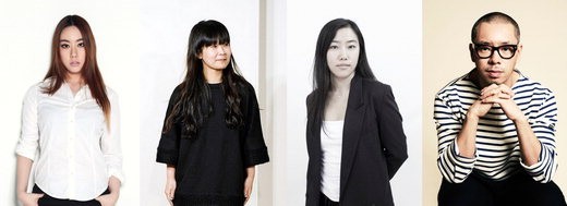 'CFDK with CJ오쇼핑' 컬렉션에 참여하는 한국패션디자이너연합회 소속 디자이너 계한희, 이정선, 양유나, 장민영(왼쪽부터)