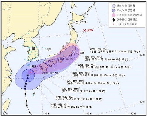 태풍 현재 위치, 서귀포 남쪽 260km 부근 해상.. 제주 ‘태풍특보’