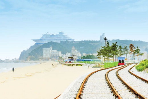 정동진 레일바이크는 모래시계공원에서 정동진역을 지나 바람안은마당까지 5㎞의 해안선을 따라 운행돼 해변의 멋진 경치를 즐길 수 있다.