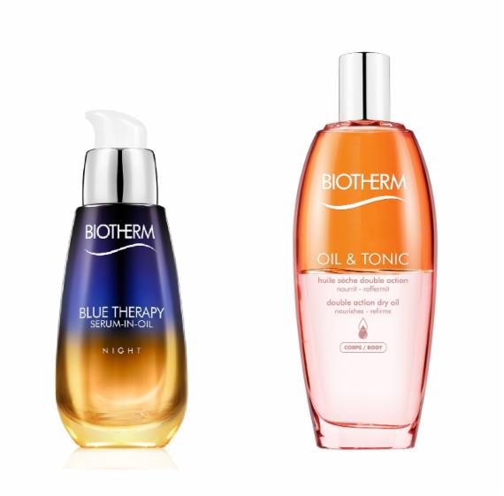 비오템 세럼 속 탱탱오일(좌), '바디 오일 미스트