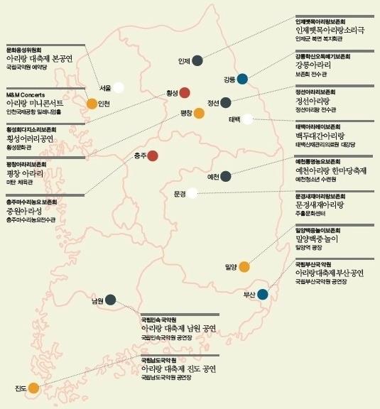 대한민국 아리랑대축제, 5일 전국 15곳 공연