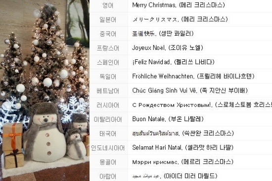 "메리 크리스마스" 세계 각국의 크리스마스 인사말은?