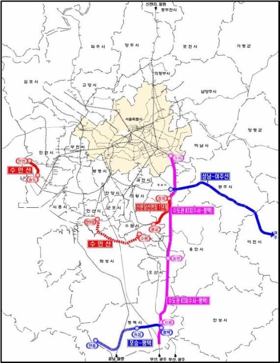 수도권고속철 등 경기 4개 철도공사 연내 완공