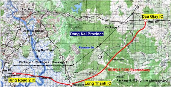 포스코건설이 시공한 '호치민~저우자이 고속도로' 노선도