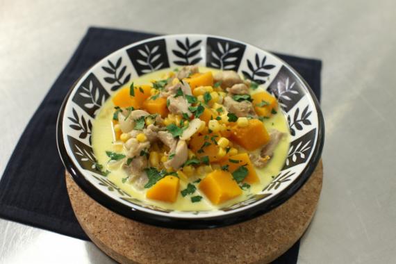 단호박 치킨 크림 스프