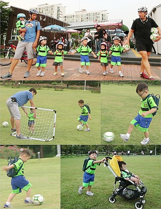 슈퍼맨이 돌아왔다 삼둥이, 이동국 축구제자 되다..드리블부터 헤딩까지