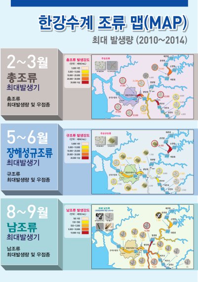 서울시, 녹조 발생 예측 '한강수계 조류맵' 개발